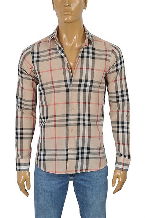 mens burberry ribbed collar long sleeve shirt|Burberry formal shirts.